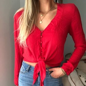 Front Knot Button Up